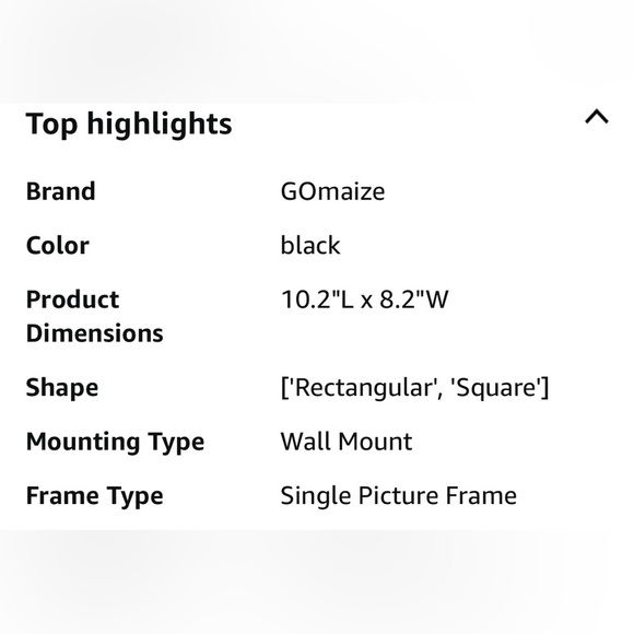 New! GOmaize Front Loading Black Frame, 8x10 Set of 5, Wall & Table Mounting - Picture 7 of 8